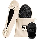 Silky Toes Women’s Foldable Ballet Flats - Portable Roll-Up Slippers for Purse, Travel, or Events - Comfortable Ballerina Shoes