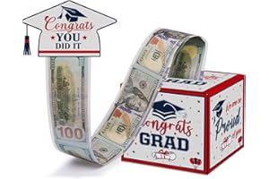 Meiidoshine 2025 Graduation Money Box for Cash Gift Pull, Funny Graduation Gifts for Boys Girls High School College, Surprise Money Holder for Grads with Pull Out Card and 100Pcs Plastic Bags