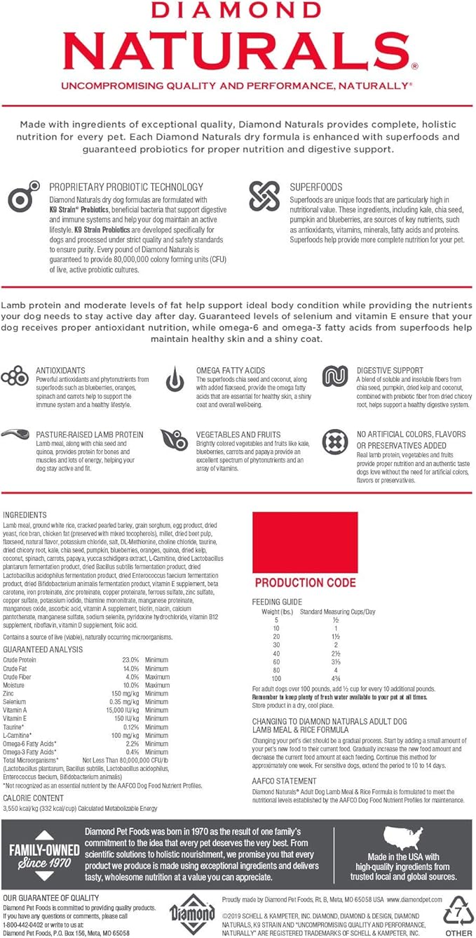 diamond naturals lamb and rice