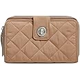 Vera Bradley Women's Performance Twill Turnlock Wallet With RFID Protection, Meadowlark Tan, One Size