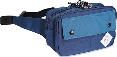 Amazon Rew ルウ ウエストバッグ ショルダーバッグ ボディバッグ ウエストポーチ 2way 撥水 軽量４ポケット メンズ レディース 436 紺 ウエストバッグ