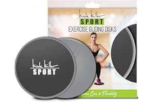 NICOLE MILLER NEW YORK Nicole Miller Exercise Sliders for Fitness Workout [2PK], Double Sided Gilder Strength Slides Discs Work Smoothly on Any Surface for Stretch Strength Core Exercise