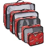 Disney Minnie Mickey Stitch Packing Cubes - Winnie the Pooh, Princess Cinderella, Cars, Toy Story 5 Piece Packing Cubes Compression - Travel Essential - Luggage Suitcase Organizer Set