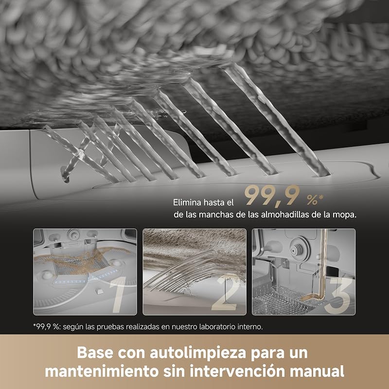 L50 Pro Ultra Robot Aspirador y Fregasuelos, 19500 Pa, Autolimpieza de la Mopa, Detección de Obstáculos Inteligente, Limpieza con Agua Caliente a 75°, Robot Aspitador con Cámara para Mascotas