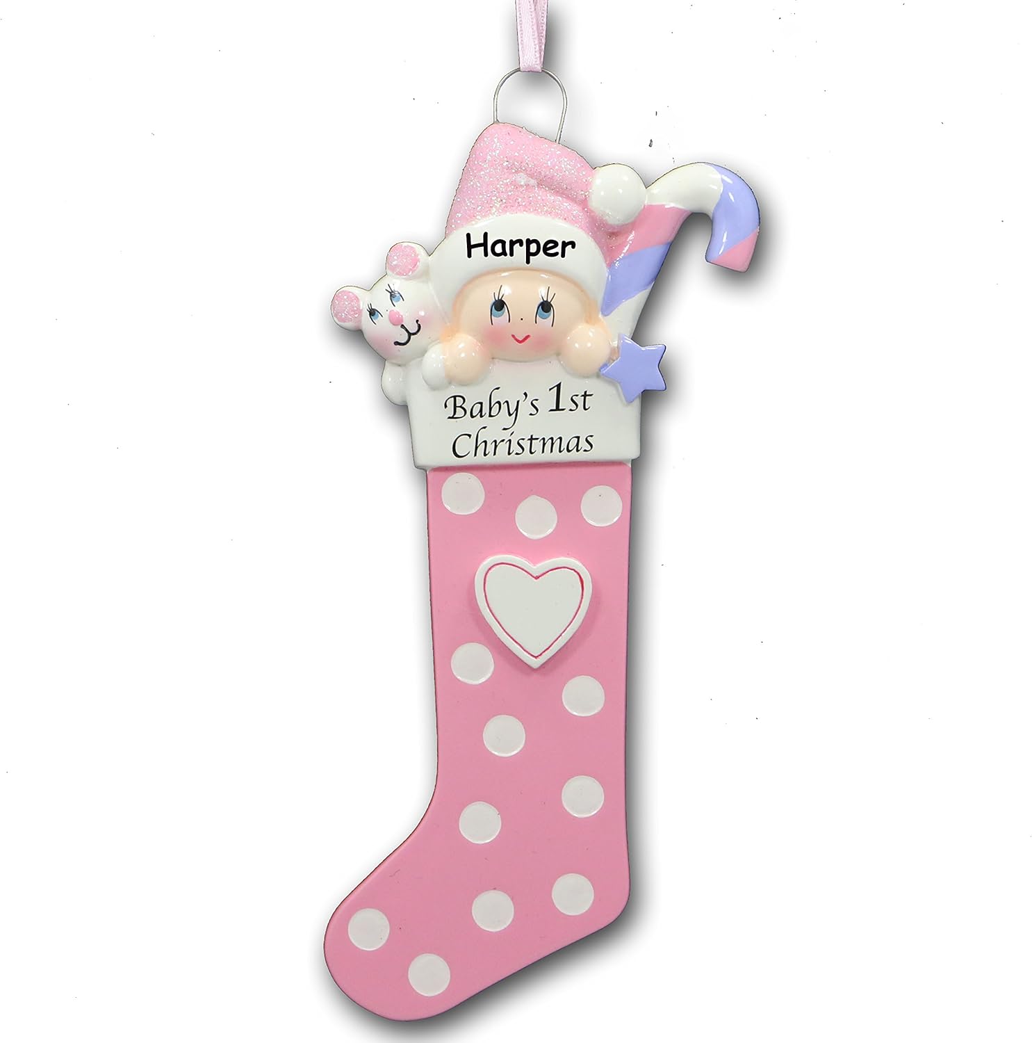 baby girl first christmas stocking personalized
