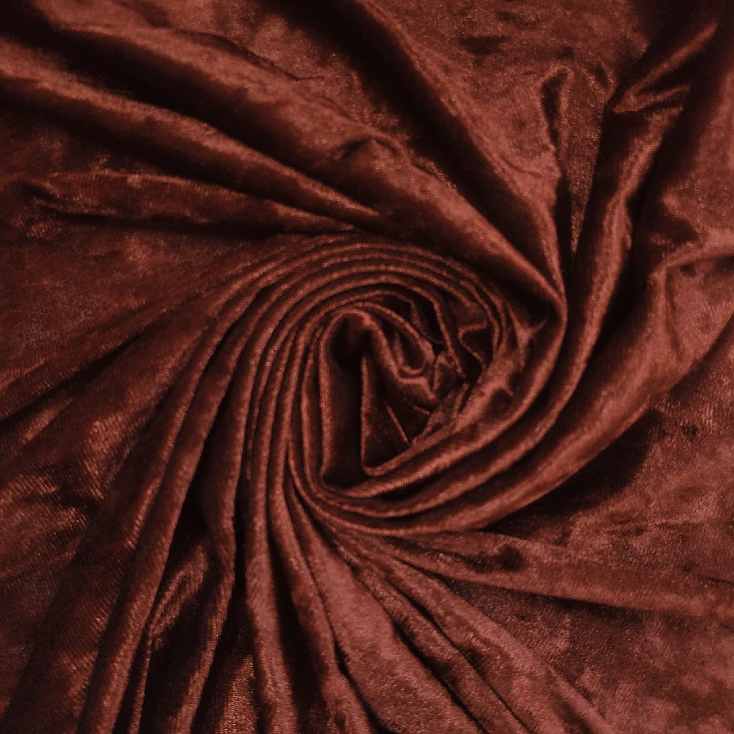 EP Premium Crushed Velvet Fabric Craft Stretch Velour Material Extra Wide - 58" - 150 cm Wide Sold As Pre - Cut Lengths (Choc Brown (BB)