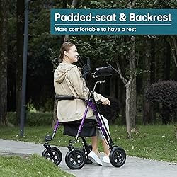 ELENKER All-Terrain Upright Rollator Walker, Stand