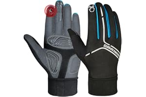 Souke Sports Winter Thin Cycling Gloves, Men Women Lightweight Thermal Padded Bike Gloves, Touchscreen Waterproof for Riding 