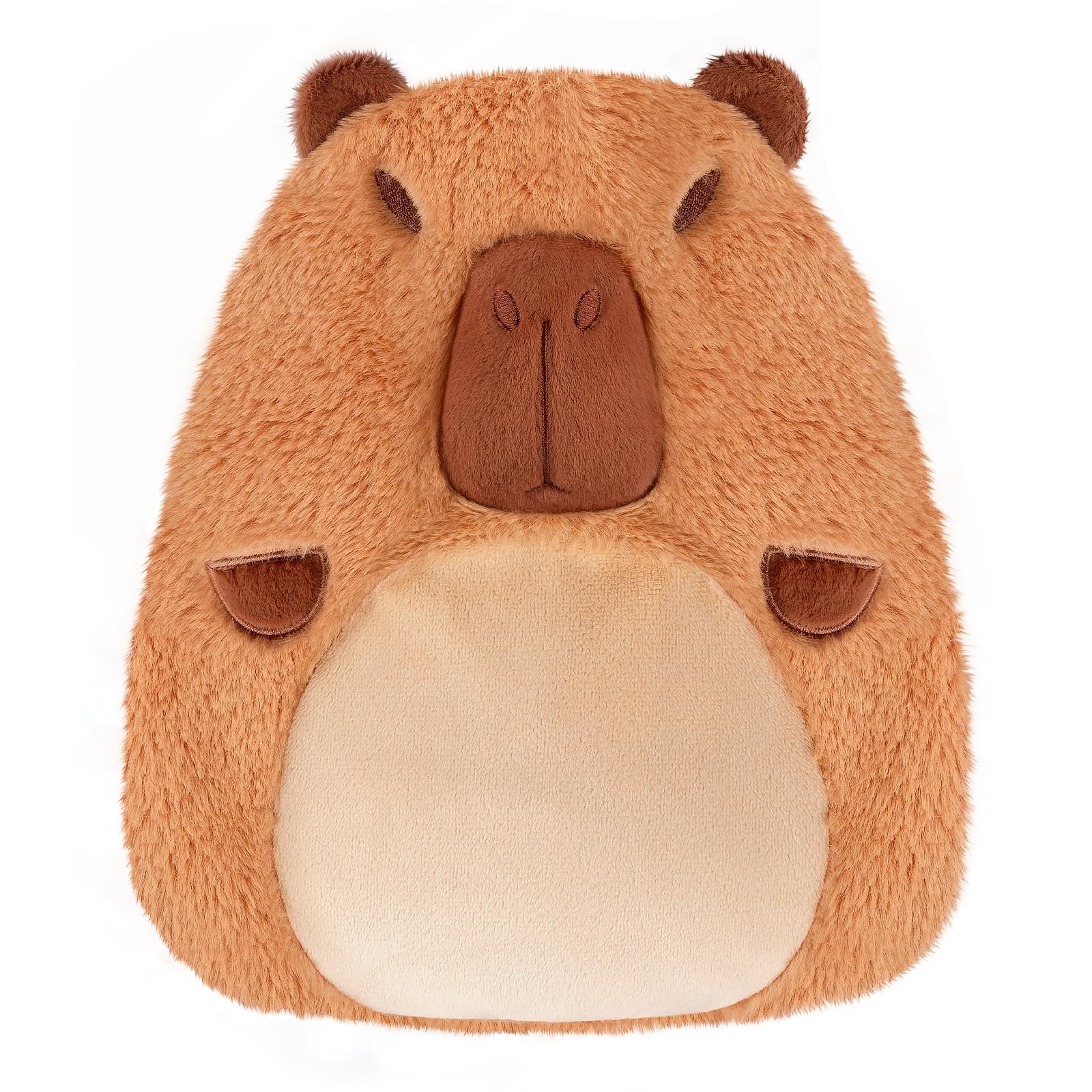 Photo 1 of Capybara Microwavable Heating Pad for Belly, Neck & Shoulders, Heated Stuffed Animals with Moist Heat, Removable Plush Cover, Unscented Natural Fill, Adorable Surprise Present, 7.8" x 10.6", 1.2 lb