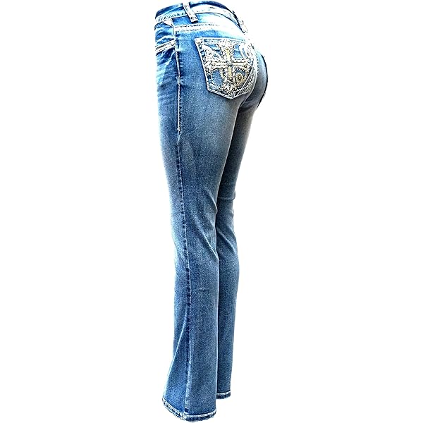 Jack David Woman's Bootcut Jeans Blue Stretch 5-Pocket