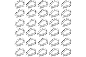 PNXKTXO 30Pcs M8 Wire Rope Thimbles 5/16", Stainless Steel Thimble for Diameter Cable Rigging, Clothesline, Rope Hardware Fittings