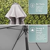 VonHaus Parasol 2M Garden Patio Umbrella with Tilt & Crank Grey view 5
