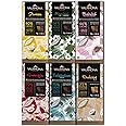 Valrhona Tasting Bar Gift Set ASSORTMENT. 6 Exquisite Tasting Bars - Perfect For Your Chocolate Obsessed Loved One. Grand Cru Bars from Dark to Light & In Between. Great for Baking! 70g (Pack of 6)