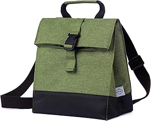 WISHBAX Insulated Lunch Bag Women/Men/Teens/Kids - Adjustable Shoulder Strap Lunch Box For Daily Office/Work/School/Outdoor Activities - Reusable Leakproof Cooler (Green)
