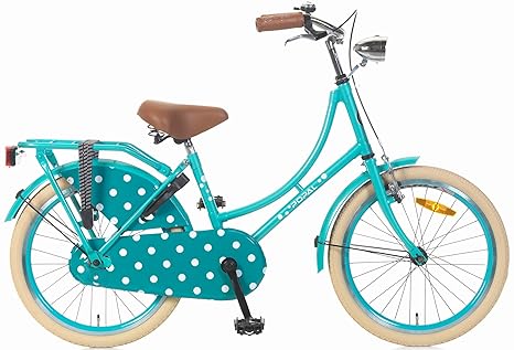 20 Zoll Popal Omafiets OM20 Mädchen Holland Fahrrad, Farbe:blau