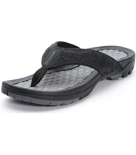 Men\'s Black Beach Flip-Flops Water Sandals Outdoor Athletic Thong ZTTD Mens Flip Flop Thong Sandals Indoor and Outdoor Beach  main image 4