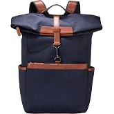 Cole Haan Men's Judson Brushed Twill Backpack, Midnight Moon/New British Tan