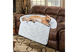 WN'S DAY 41" Dog Couch Bed Protector for Dogs Memory Foam, Removable Fluffy Plush Pet Dog Couch Cover for Dogs Washable, Dog Sofa Bed, Waterproof Dog Bed for Couch, Dog Cover for Couch for Furniture Protector