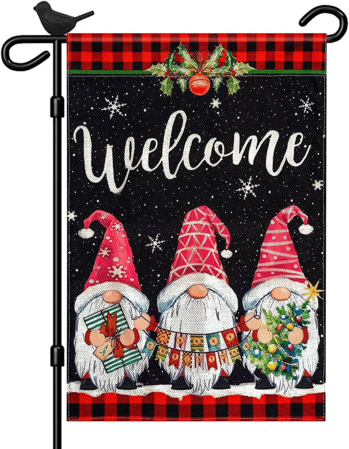 Flags - SHARE&CARE Garden Flag Decorative of Christmas Day for Garden and Home Decoration 12 x 18 Inches (Christmas) (Red2)
