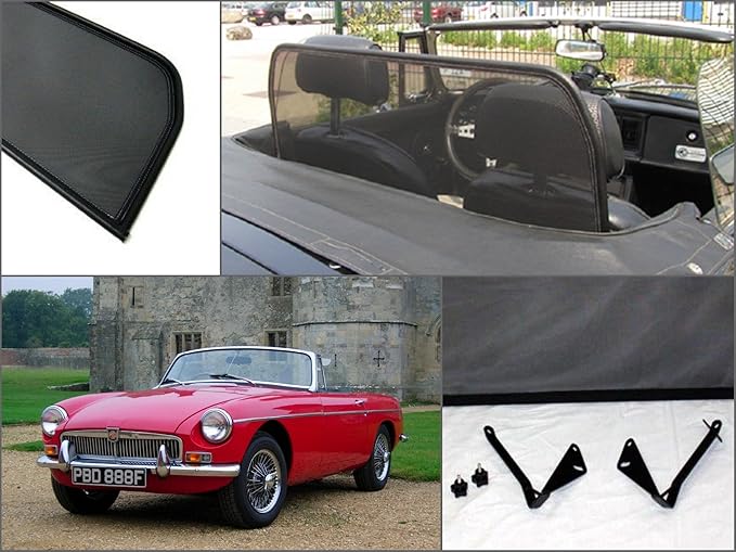 KR Wind DEFLECTOR MGB MG B 1962 NEW WIND BLOCKER with QUICK FASTENER