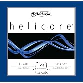 D'Addario Helicore Pizzicato Bass String Set, 3/4 Scale, Heavy Tension