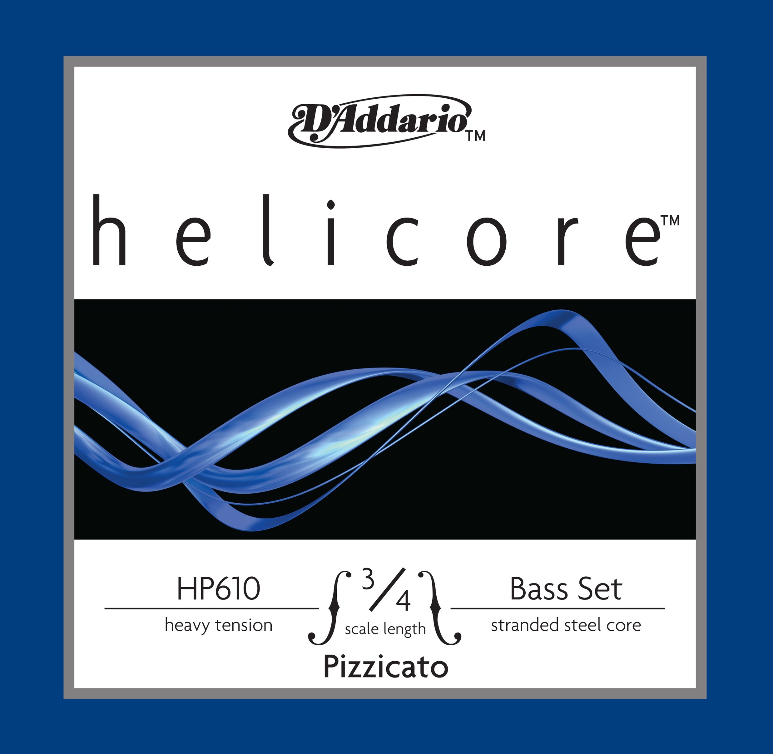 D'Addario Helicore 3/4 Scale Heavy Tension Pizzicato Bass String Set