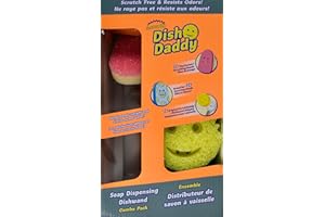Scrub Daddy Dish Daddy Soap Dispensing Dish Wand Sponge, Combo Pack