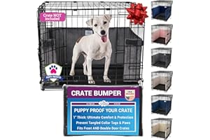 Pet Dreams Dog Crate Bumper - Comfy Liner & Dog Tail Protector for Inside Crate, Fits iCrate Cages 18, 24, 30, 36, 42, 48 Inches (Grey, Small, 24")