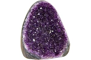 Extreme Rocks & Fossils Amethyst Cluster - .5 to 1 lb. Cluster with Polished Edges. Powerful, Deep Purple Crystals. Geode from Uruguay