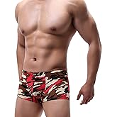iKingksy Men's Camouflage Boxer Briefs Stretch Pouch Underwear Low Rise Mens Under Panties
