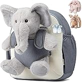 Moonkie Hug & Go™ Elephant Toddler Backpack – Soft Plush Bag with Take-Along Toy for Boys Aged 2–4 | Ideal for Daycare | Travel & Birthday Gifts