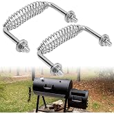 FENXDN 2 Pack 5-3/8" Spring Handle with 1/2" Seet Rod for BBQ Grills, Wood Stoves | Sturdy and Heavy Duty, Bolt on, Includes Hardware