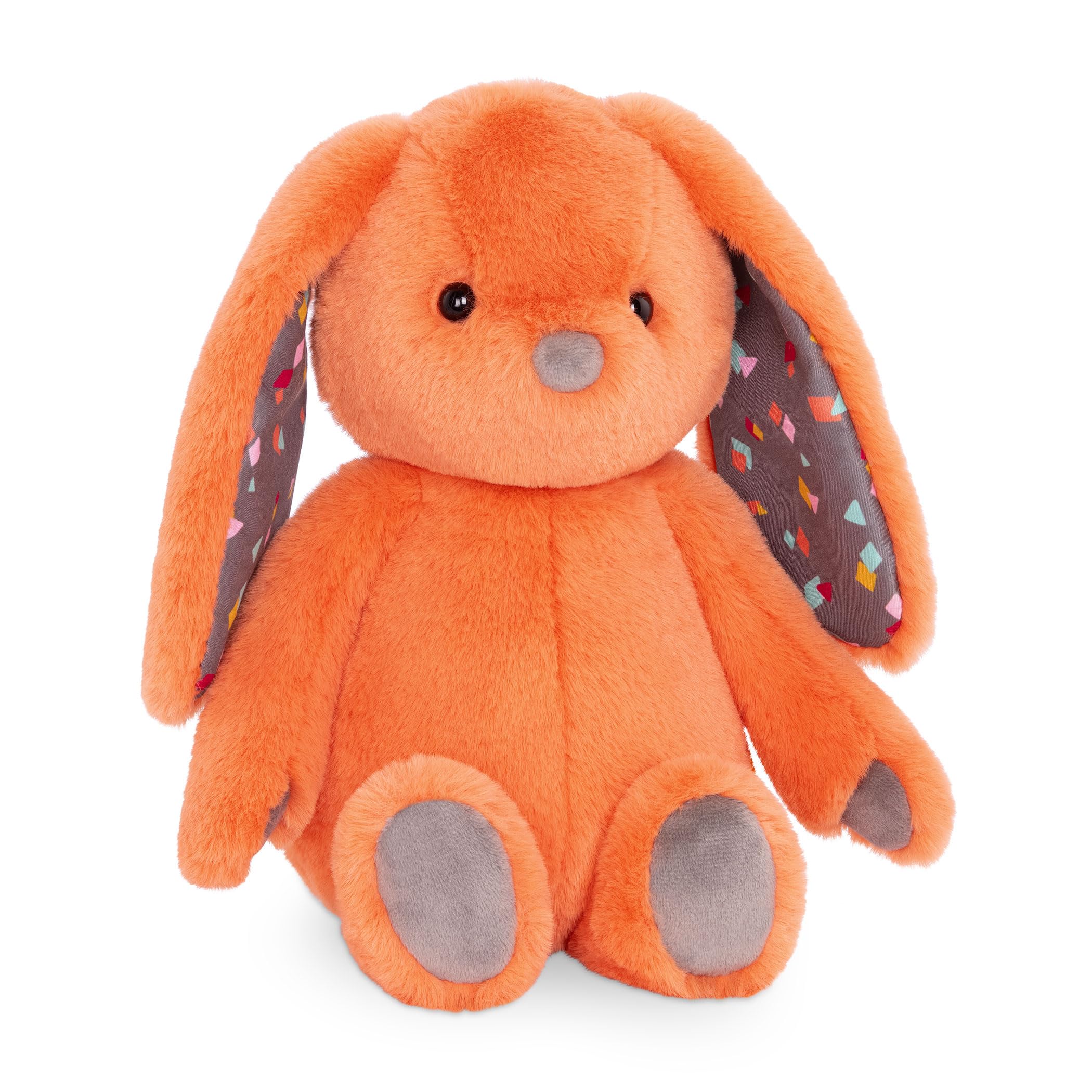 B. toys – 12-Inch Plush Bunny – Super Soft Stuffed Animal – Washable Rabbit Toy – for Babies, Toddlers, Kids – Happy Hues – Coral Cutie Orange Bunny – 0+ Months