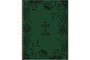 TF Publishing July 2025 - June 2026 Garden of Green Large Weekly Monthly Planner - 12 Month Academic Planner 2025-2026 with Durable Cover, Thick Cream Colored Paper, and Planning Stickers - 9in x 11in