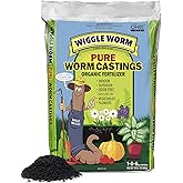 Wiggle Worm 100% Pure Organic Mineral-Dense Worm Castings Fertilizer, 30lbs - Improves Soil Fertility and Aeration for Growing Better Houseplants, Vegetables, and More