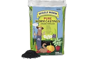 Wiggle Worm 100% Pure Organic Mineral-Dense Worm Castings Fertilizer, 30lbs - Improves Soil Fertility and Aeration for Growing Better Houseplants, Vegetables, and More