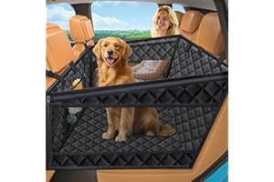 URPOWER Hard Bottom Dog Car Seat for Large Medium Dogs, Dog Back Seat Extender with 3-Sided Hard Boards, Waterproof Pet Backseat Cover Dogs Hammock for Cars, Trucks and SUVs, Holds up to 200 lbs