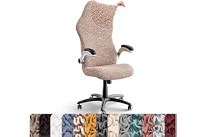 PAULATO BY GA.I.CO. Office & Gaming Chair Cover - Stretch Computer Desk Chair Cover with Zipper - Soft Fabric Slipcovers - Durable Chair Slipcover - Microfibra Collection - Blush Taupe (Office Chairs)