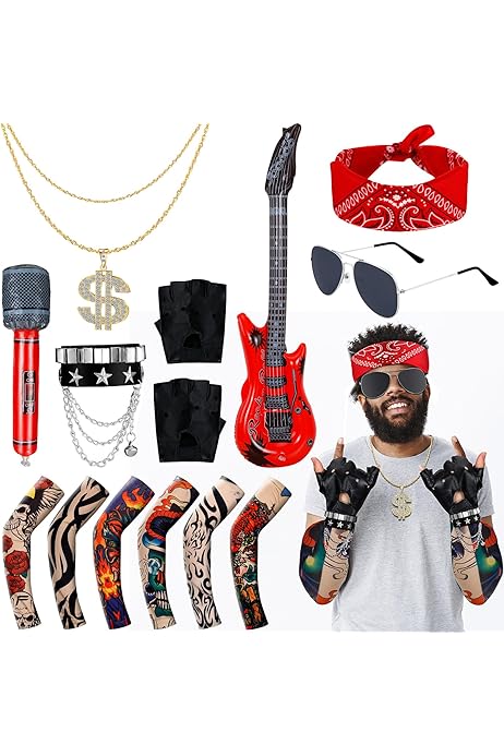 Chaleco Rockero Niño Kit De Accesorios Punk/rock 11 Piezas