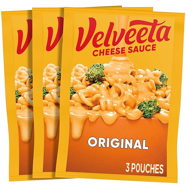 VELVEETA ORIGINAL CHEESE SAUCE POUCHES, 3 CT BOX WITH 4 OZ POUCHES