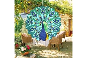 DOSMINE Wind Spinners Outdoor Yard Decor Kinetic Art Garden Decorations 12'' 3D Hanging Peacock Wind Spinner, Stainless Steel Reflective