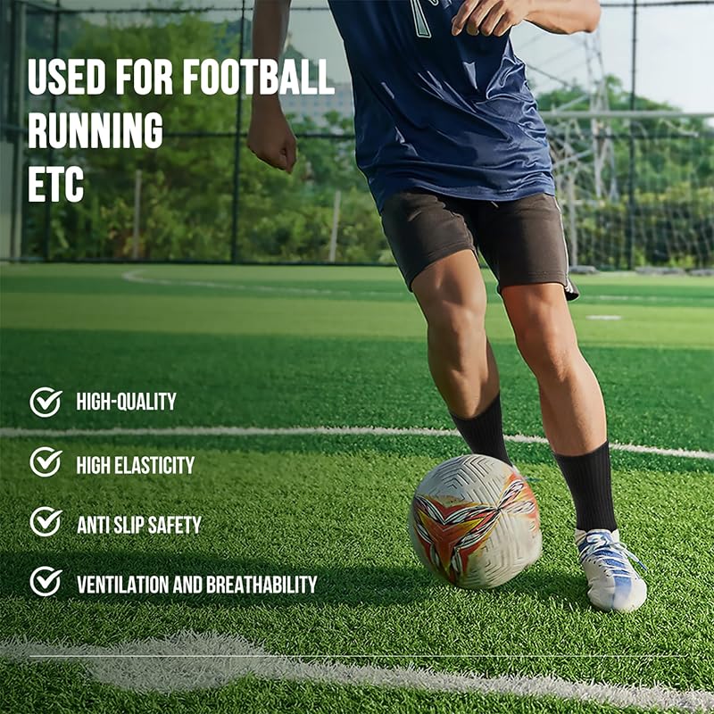 Fussball Socken Herren 2 Paar Grip Socken Fussball für Männer 39-46 Fußballsocken Rutschfeste Sportsocken für Basketball Laufen Radfahren Tennis, Weiß — Foto 4 von 8