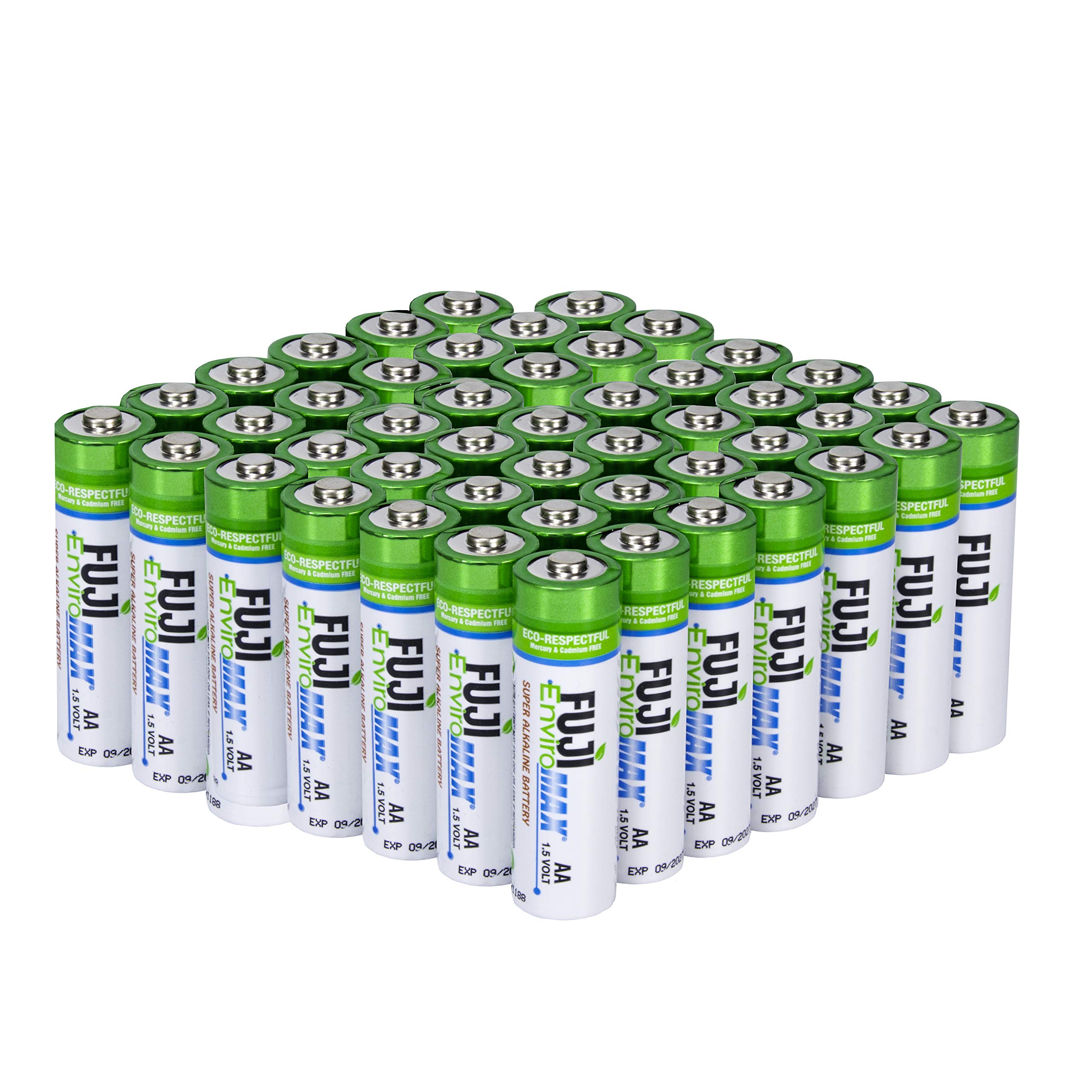 Fuji Enviromax 1.5V Super Alkaline LR6 AA Batteries - No Harmful PVC & Heavy Metals, Long Lasting, Powerful, Double A Batteries (Pack of 48)