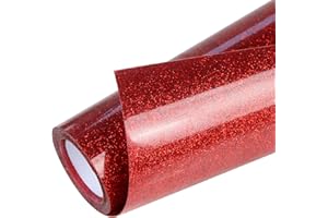 TORC Red Glitter HTV Heat Transfer Vinyl Roll 12 inch x 5 ft Iron on Vinyl for T Shirts Crafts