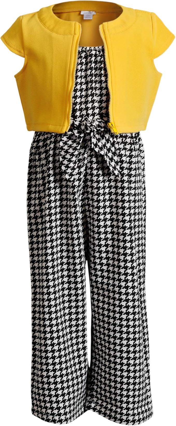 yellow checkered jumpsuit