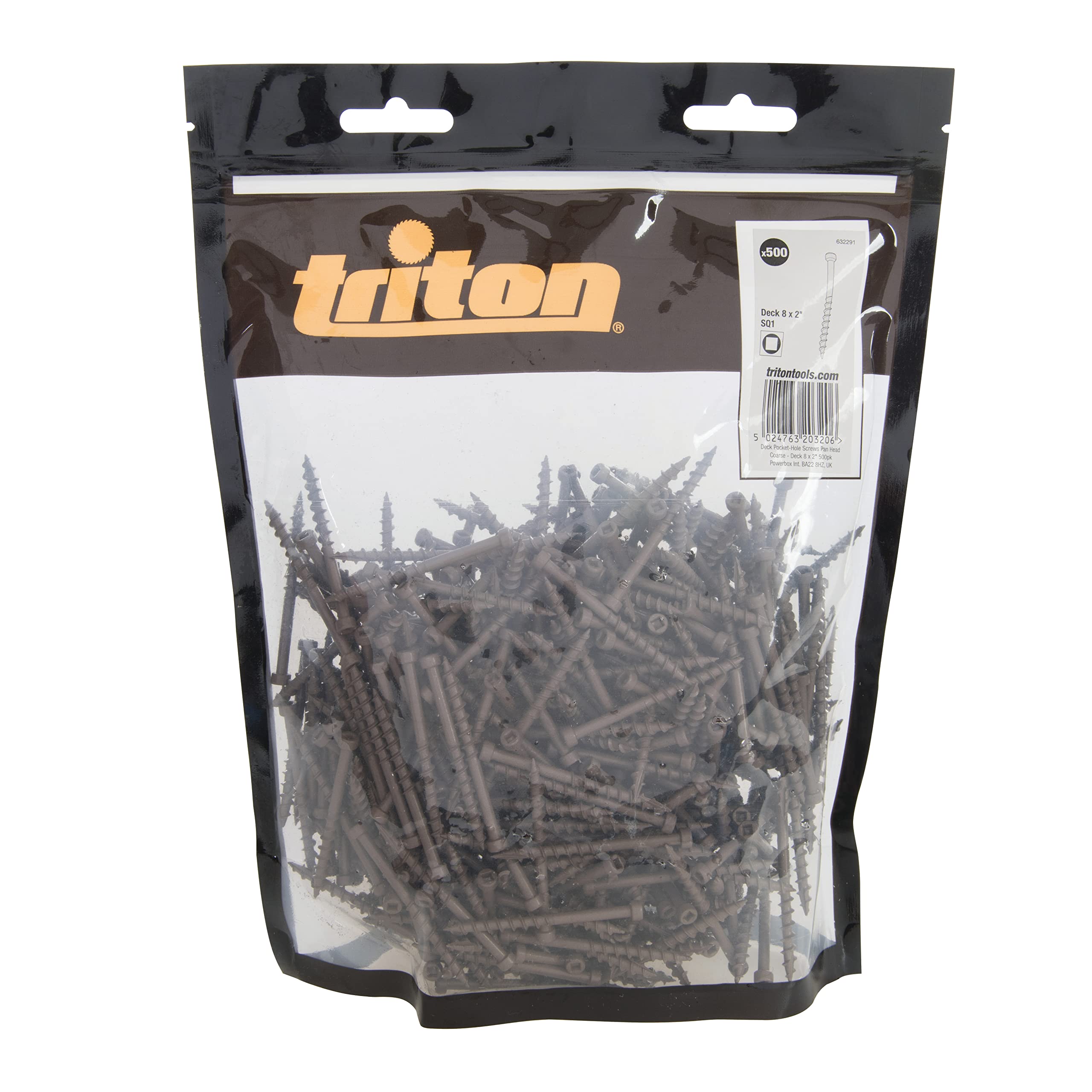 Triton Deck Pocket-Hole Screws Pan Head Coarse Deck 8 x 2" 500pk (632291)