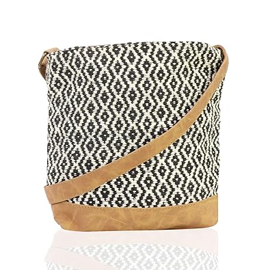 INDOFAS Womens Cotton Jacquard With PU Sling Bag (Multicolor, IDFMAR005)