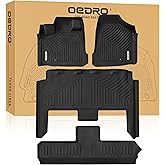 OEDRO Floor Mats Fit for 2008-2020 Dodge Grand Caravan/2008-2016 Chrysler Town & Country (Stow'n Go Only), TPE All-Weather Guard Includes 1st, 2nd and 3nd Row Full Set Liners, Black