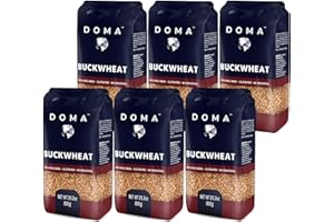 DOMA Toasted Buckwheat Groats 10.5lb (6×1.76lb, 108 Servings) Gluten-Free, Premium Whole Grain for Porridge, Kasha, Side Dishes, Milling into Flour, 5g Protein/Serving, Non-GMO
