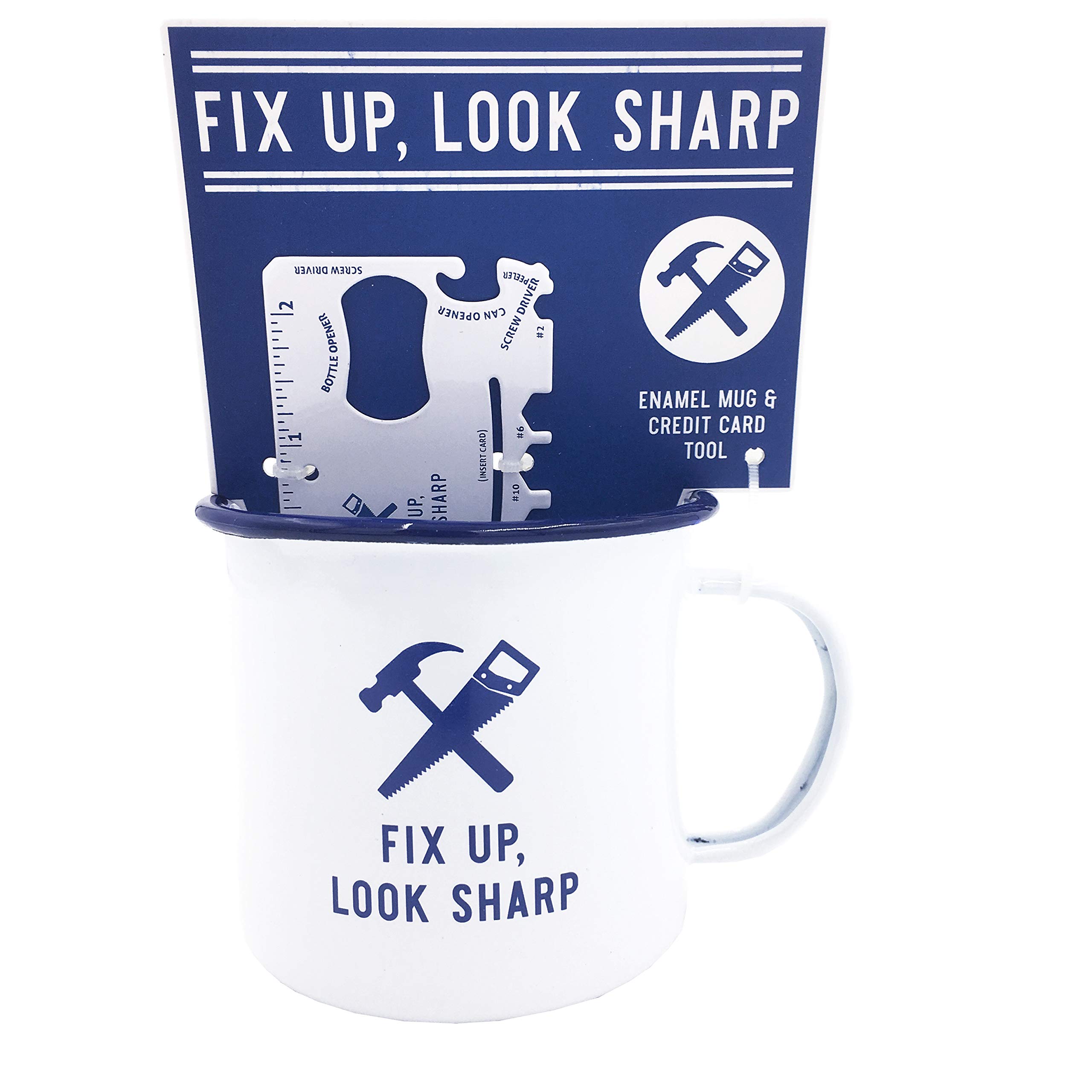 500ml Enamel Mug Gift Set - Fix Up, Look Sharp